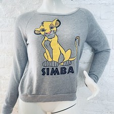 The Lion King Baby Simba Women's Disney Crewneck Sweater Size XL Gray