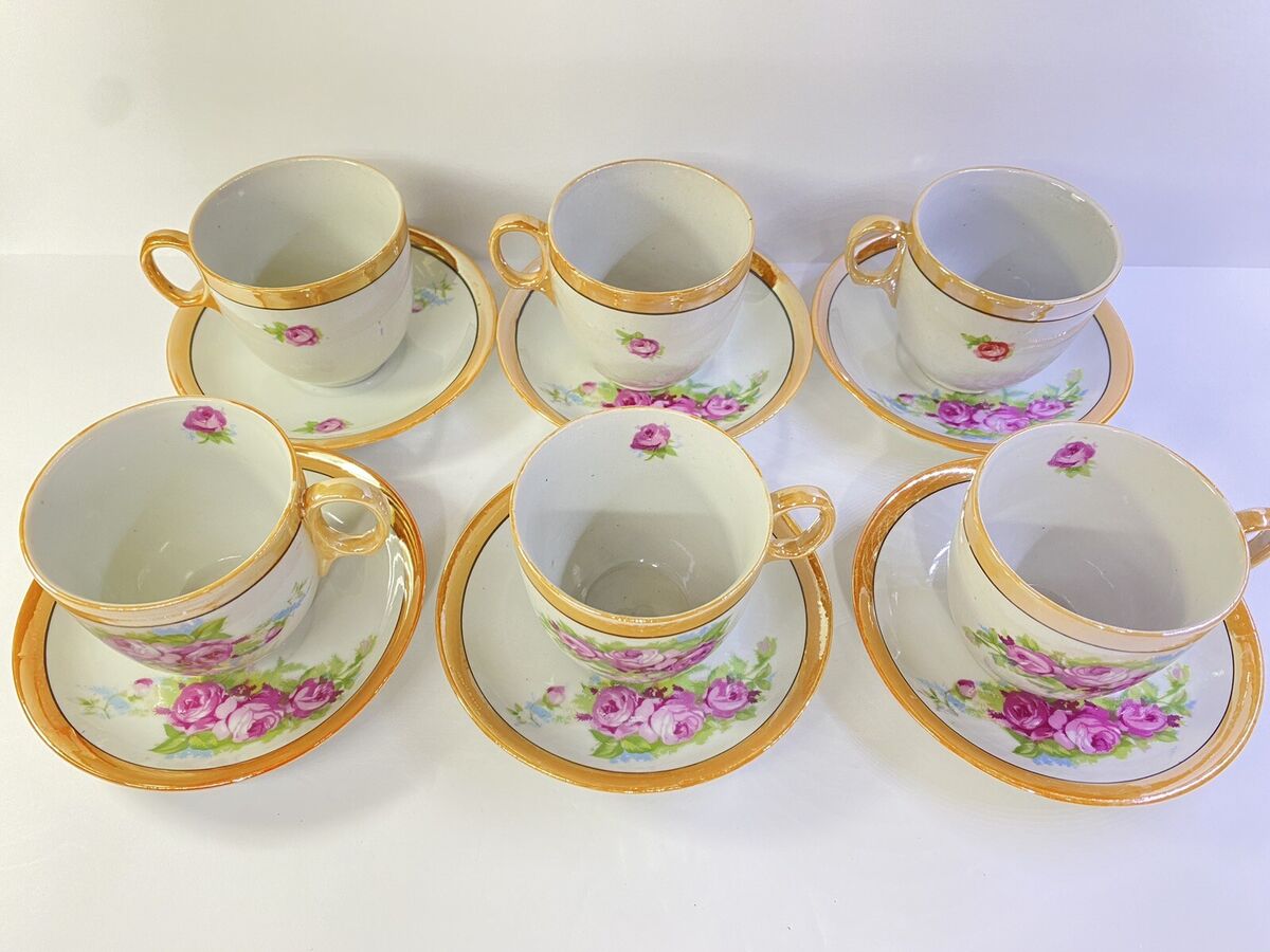 Set of (6) Vintage Occupied Japan Tea Cup And Saucer sets Set of (6) Vintage Occupied Japan Tea Cup And Saucer sets