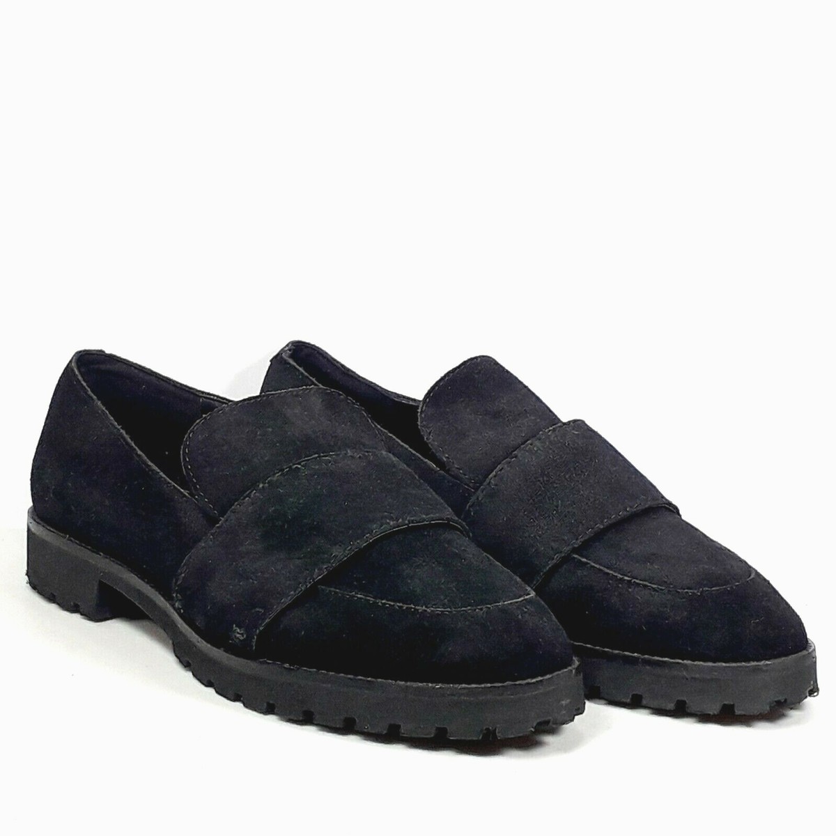 Karl Lagerfeld Paris Womens Black Suede Leather Slip On  display picture 1