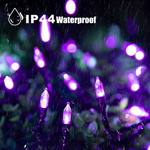 33FT Purple LED Lights Black Wire - 100 LIGHTS - 8 MODES - Picture 4 of 5