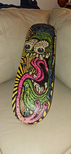 Vintage Variflex Skateboard Deck Scary Monster Face 28" x 8" - Picture 2 of 6
