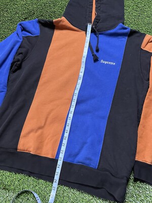Supreme Tricolor Hooded Sweatshirt/Hoodie/Size L/Cotton/BLK Used