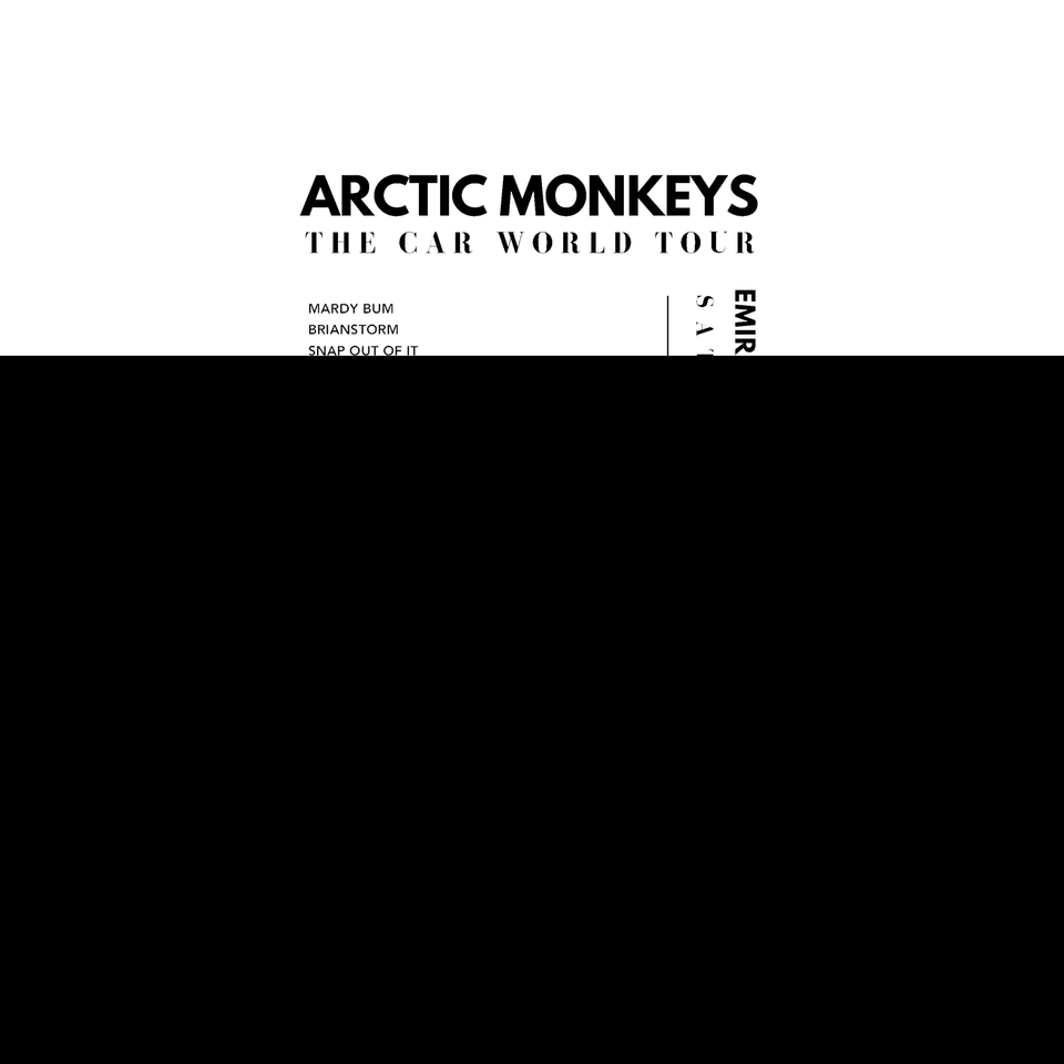 Arctic Monkeys Setlist Poster at Emirates Old Trafford, Manchester