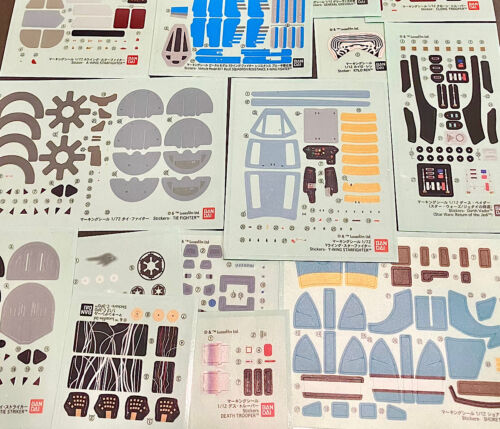 Bandai Star Wars Model Sticker Sheets Choose Ship/Character great for stencils - Picture 1 of 33