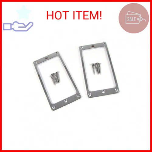 2-pack Chrome Full-size Humbucker Cover Plate Rings for Electric Guitars (Flat P