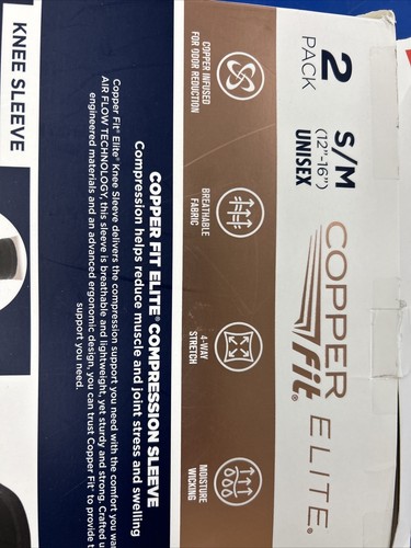 Manga de rodilla Cooper Fit de compresión Elite - negra S/M (2 piezas) - Imagen 4 de 6