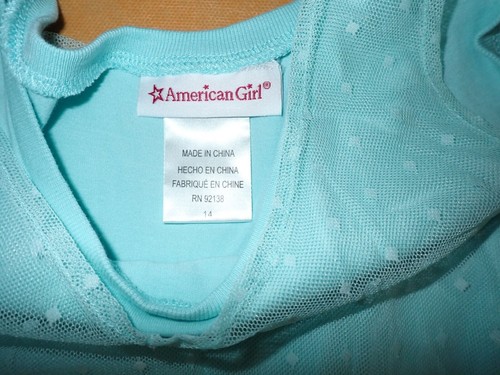 American Girl Spring Breeze Dress Leggings Outfit GIRLS sz 14 Retired Set Green - Picture 7 of 14