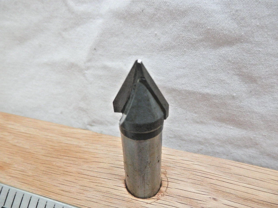 (1) NUEVO MLCS 5/8" D 60° ranura en V punta de carburo broca de enrutador vástago de 1/2" n4 Foto 4 de 4