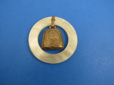 Vintage Web Sterling Silver Mother of Pearl Birth Teething Ring