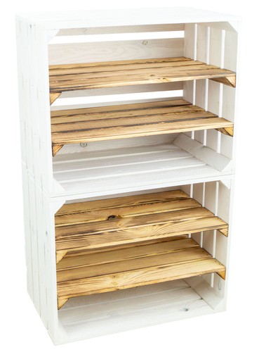 Caja de madera BLANCA "Johanna" doble llama LARGO zapatero Schuhrega - Imagen 10 de 16