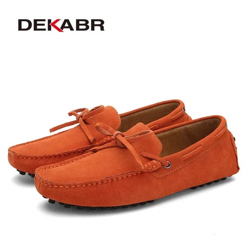 Men's Genuine Leather Casual Loafers Moccasins Breathable Slip on Driving Shoes - Picture 32 of 41