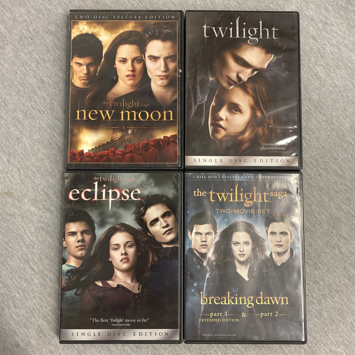 Twilight Saga Complete 5 Movie Collection DVD Eclipse New Moon