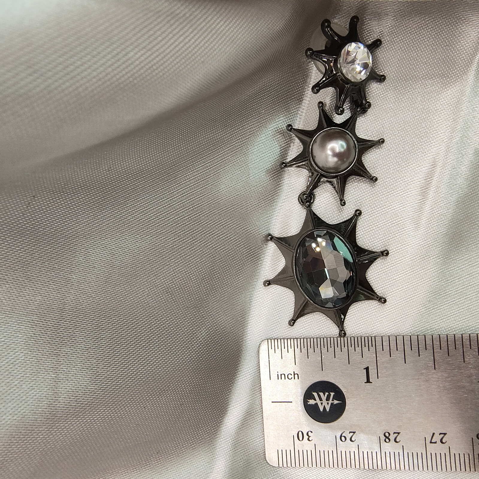 Hutton Wilkinson Earrings Rhinestone Starburst St… - image 24