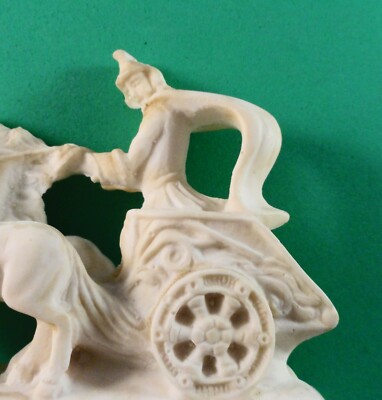 Vintage Roman Gladiator Chariot w 2 Horses - R. Leoni DEP OTO ROMA
