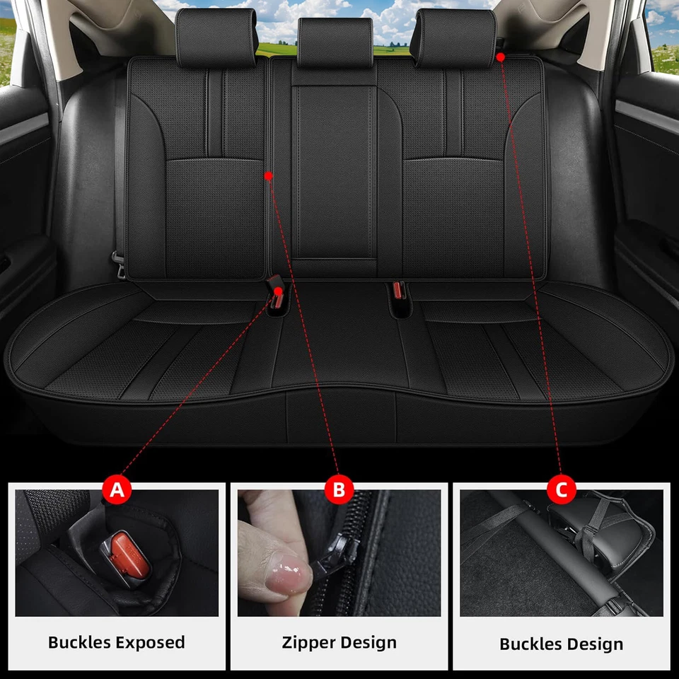 For Honda Civic 2016-2024 Waterproof Faux Leather Pad Car 5-Seat Covers Full Set Foto 2 de 4