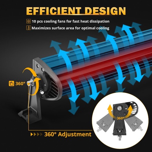 Auxbeam 50" LED Straight Light Bar 6 Modes Strobe Lamp 288W for Truck Boat Jeep - Picture 5 of 12