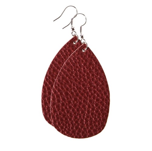 Boucles D'oreilles Pendantes Motif Taco/Hamburger - Cuir Synthétique, Crochet Argenté, Cadeau Fun