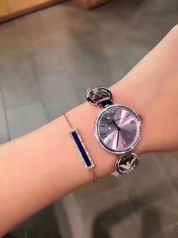 EMPORIO ARMANI AR1884 Rose Sunray Crystal Snake Leather