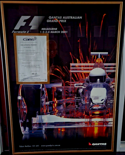Formula One 2001 Australian Melbourne Grand Prix Official Poster with CAM PERMIT - Picture 2 of 7
