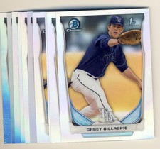 (23) 2014 Bowman Chrome Draft Refractor CASEY GILLASPIE Rookie LOT Rays DP16