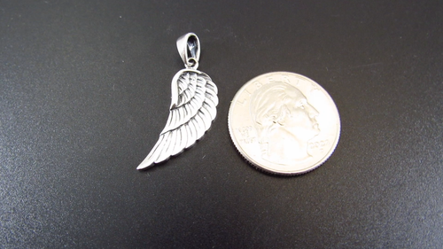 Solid 925 Sterling Silver Angel Wing Pendant, Religious Hope & Protection Charm - Video 1 of 1