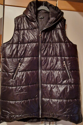 Tredy Weste / Long-Weste mit Kapuze Gr. 48/54 EHG schwarz Made in Italy