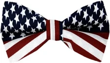 Men's American Flag Pretied Bow Tie USA Patriotic  4th Of July Novelty Bowtie