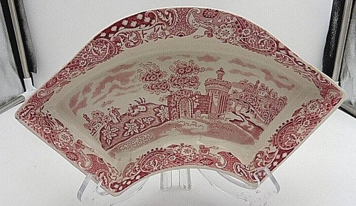 W.E. Midwinter England halbmondförmiges rotes Geschirr/Transfergeschirr Geschirr 10,5 Zoll