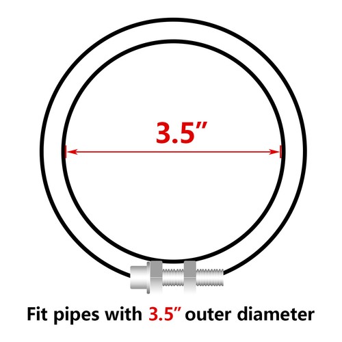 3.5" Inlet 5" Outlet 12" Long Bolt On Diesel Exhaust Tip Black Stainless Steel - Bild 8 von 9