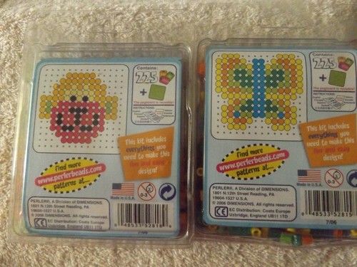 Set of 2 Fuse Bead Activity Kits Monkey Smile and Spring Butterfly New Sealed - Picture 2 of 2