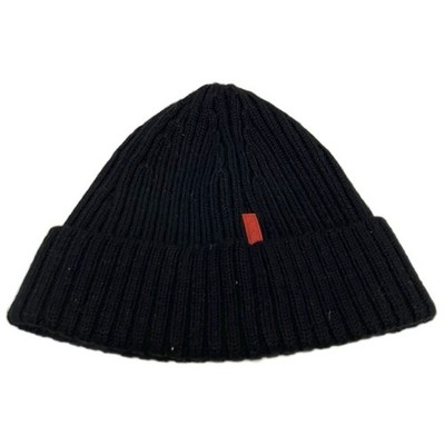 Prada Sport Knit Hat Beanie Archive Black Men's Women's Excellent