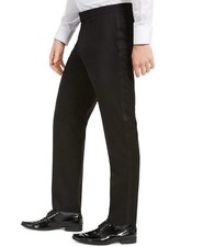 Alfani Mens Slim fit Tuxedo Dress Pants Black Solid Stretch 38W 34L F03419