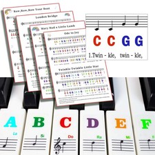 Piano Keyboard Stickers for 88/61/54/49/37 Key, with Piano Sheet Music,Large ...