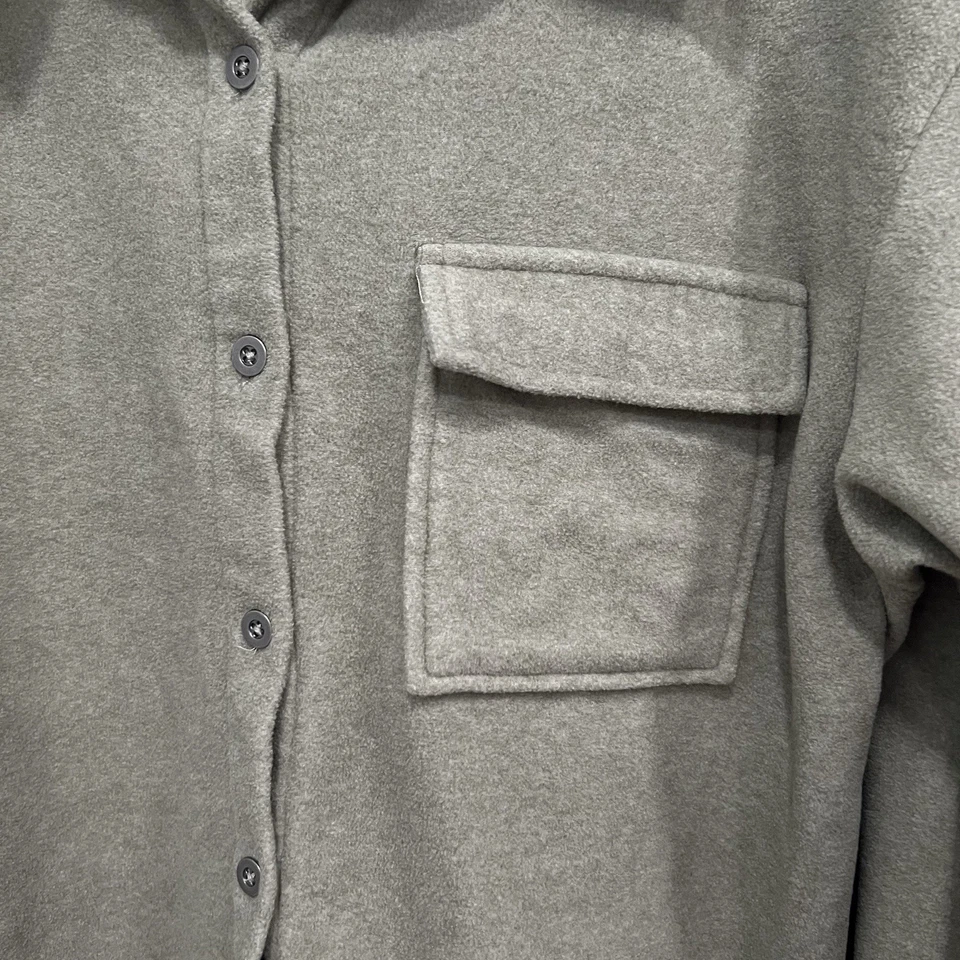 Chaqueta Camisa BKE Verde Oliva Tejido Suave Abotonada Talla Grande S Foto 2 de 4