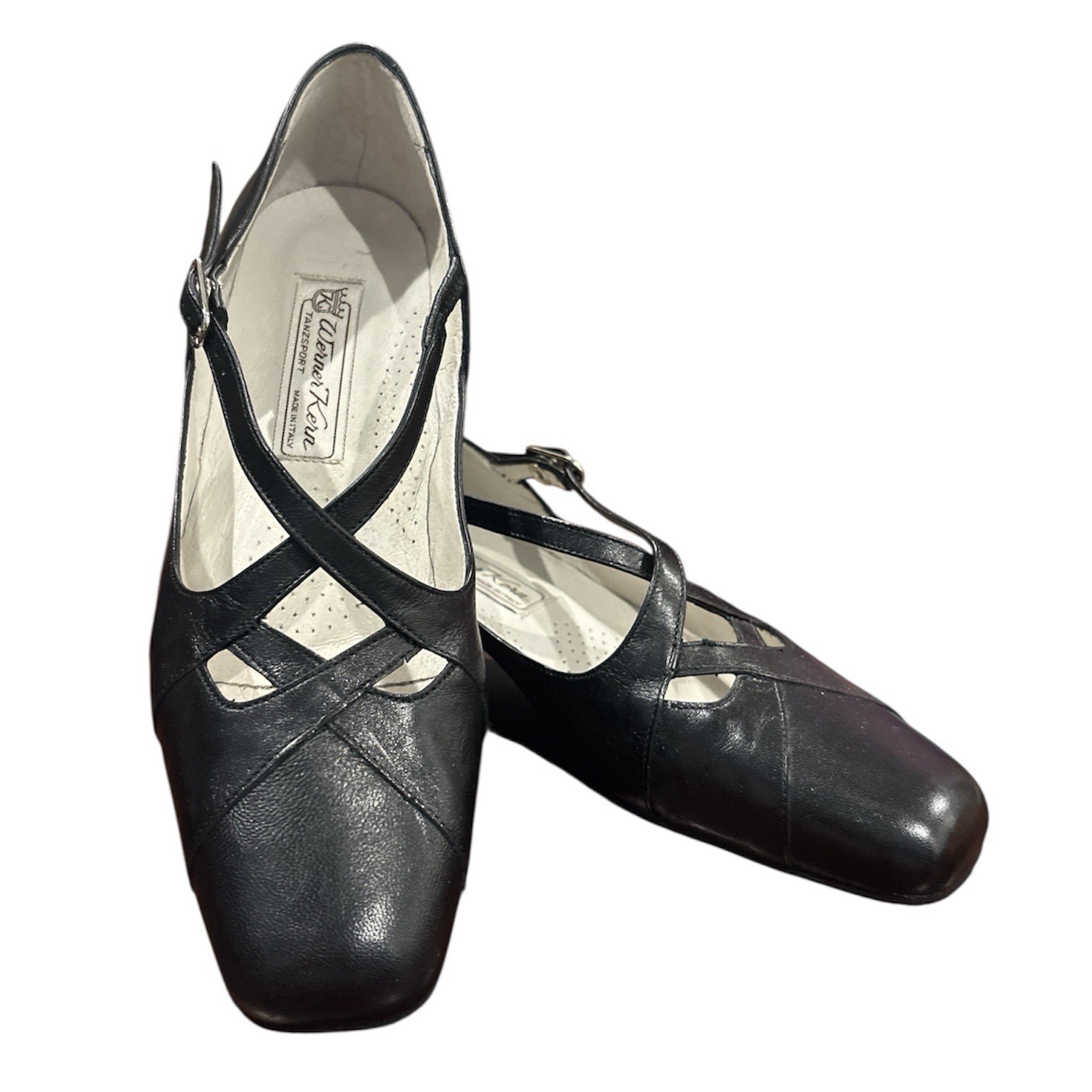 Zapatos de baile de salón Werner Kern talla 5 se adapta a la talla 7-7 1/2 suela de cuero/gamuza de EE. UU.