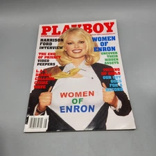 Vintage Playboy August 2002 Magazine Women Of Enron Harrison Ford Interview