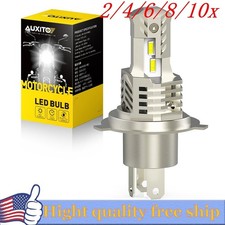 2/4X For Motorcycle H4 6000K LED Hi/Lo Beam Front Light Bulb Brighter Headlight