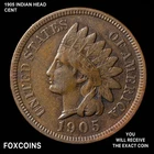 1905 Indian Head Cent XF EXTRA FINE Brown Full LIBERTY - NICE  coin 047