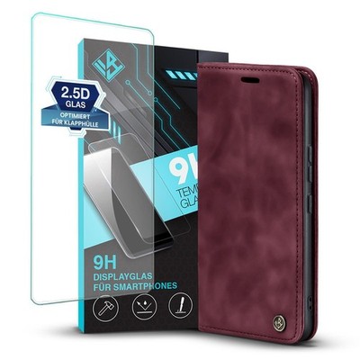 Handyhülle für Xiaomi Redmi Note 13 Pro Klapp Magnet Smartphone Cover 9H Glas