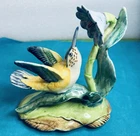 Vintage STANGL POTTERY Broadtail Hummingbird Blue Flower #3625 6"blue flower
