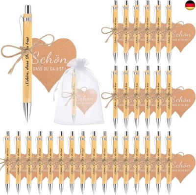 30 Stück Gastgeschenke Hochzeit Holz Kugelschreiber Schön Das du da Bist Gastges
