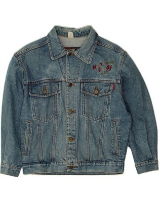 CASUCCI Jungen Jeansjacke Grafik 15-16 Jahre Blau Baumwolle CD05