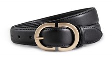 Women Leather Belt for Jeans Pants Fashion Ladies Casual Waist Belt with Gold
