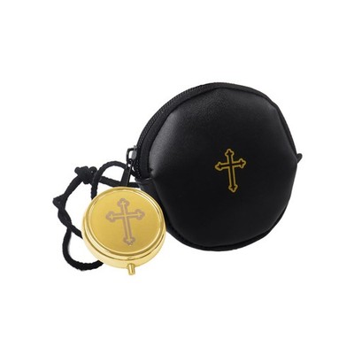 Communion Burse for Pyx Gold Cross Pyx Container, Catholic Gold Cross Pyx Bag...