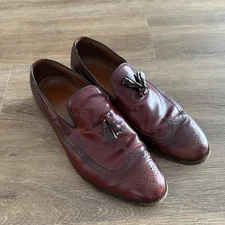 Allen Edmonds Mens Berwick Tassel Loafers SZ 13EEE Burgundy Wingtip Dress Shoes