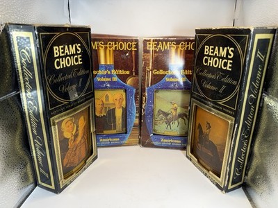 Jim Beam Collector Edition Decanter Boxes Art Series Set of 4 Vintage