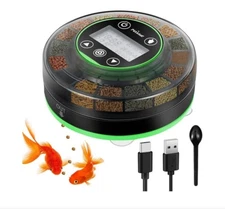 Petbank Automatic Fish Feeder Rechargeable Auto Food Dispenser Timer LCD Display