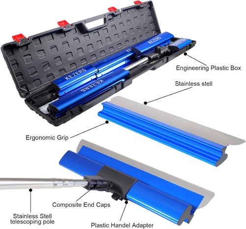 Professional Drywall Skimming Blade Set: 7" to 24" Blades with Extension Handle - Bild 8 von 11