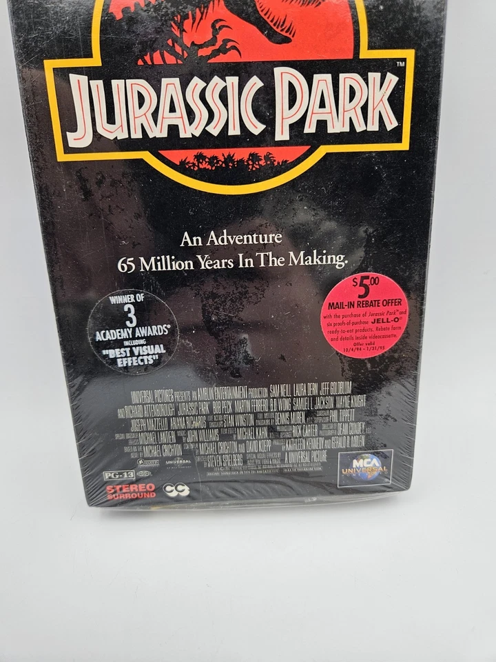 Vintage Sealed 1993 Jurassic Park VHS Movie & MCA Watermarks Brand New - Image 2 of 4