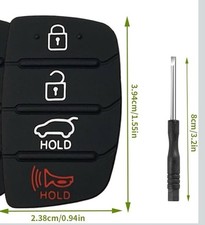 4 Button Key Fob Rubber Pad Compatible with Sonata Santa Fe Sport 2013-2019 Keyl
